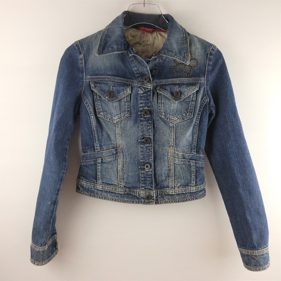guess embellished denim jacket